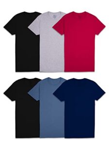 fruit of the loom men's eversoft cotton stay tucked crew t-shirt, regular fit, assorted colors, large, pack of 6