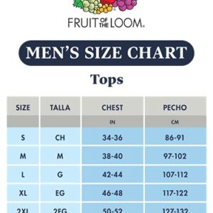 Fruit of the Loom Men's Eversoft Cotton Stay Tucked Crew T-Shirt, Regular Fit, Assorted Colors, Large, Pack of 6