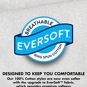 Fruit of the Loom Men's Eversoft Cotton Stay Tucked Crew T-Shirt, Regular Fit, Assorted Colors, Large, Pack of 6