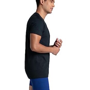 Fruit of the Loom Men's Eversoft Cotton Stay Tucked Crew T-Shirt, Regular Fit, Assorted Colors, Large, Pack of 6