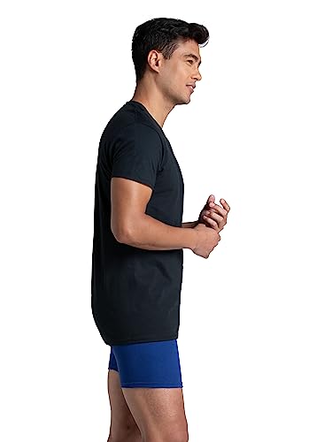 Fruit of the Loom Men's Eversoft Cotton Stay Tucked Crew T-Shirt, Regular Fit, Assorted Colors, Large, Pack of 6