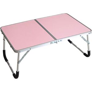 Jucaifu Foldable Laptop Table, Bed Desk, Breakfast Serving Bed Tray, Portable Mini Picnic Table & Ultra Lightweight, Folds in Half with Inner Storage Space (Pink)