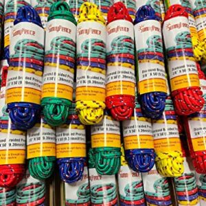 SunnyFence 3/8”, 200ft / 61m, (4 Packs X 3/8” X 50ft) Diamond Braided Polypropylene Premium Rope/Ropes Heavy Duty Rope with Red/Yellow/Blue/Green