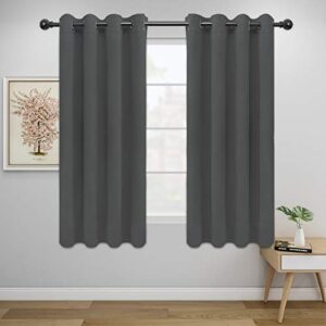 easy-going blackout curtains for bedroom, 2 panels solid thermal insulated grommet and noise reduction window drapes, room darkening curtains for living room (52x63 in,gray)