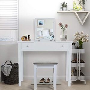 AODAILIHB Vanity Desk with Flip Top Mirror and Tool Set Dressing Table Makeup Desk Large Storage Capacity Work and Study Writing Table Bedroom Furniture