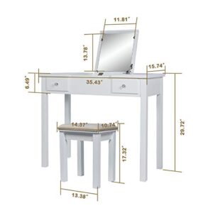 AODAILIHB Vanity Desk with Flip Top Mirror and Tool Set Dressing Table Makeup Desk Large Storage Capacity Work and Study Writing Table Bedroom Furniture