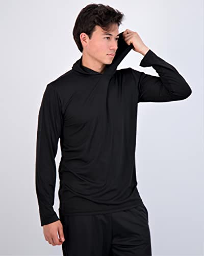 3 Pack: Men’s Quick Dry Fit Moisture Wicking Long Sleeve Active Athletic Hoodie Performance Hooded T Shirt Workout Running Fitness Gym Sports Casual Sweatshirt UPF 50 Outdoor Hiking-Set 1, X-Large