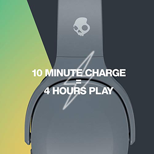 Skullcandy Crusher Evo Over-Ear Wireless Headphones with Sensory Bass, 40 Hr Battery, Microphone, Works with iPhone Android and Bluetooth Devices - Grey (Discontinued by Manufacturer)