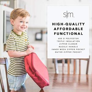 Simple Modern Kids Lunch Box for Toddler | Reusable Insulated Bag for Boys | Meal Containers for School with Exterior and Interior Pockets | Hadley Collection | Bermuda Deep