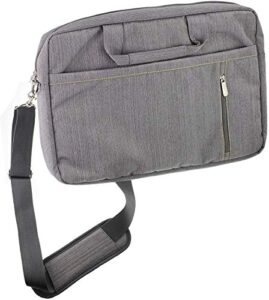 navitech grey sleek premium water resistant laptop bag - compatible with the alienware area-51m r2 17.3" gaming laptop