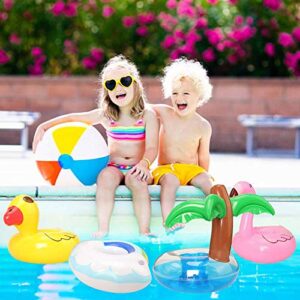 Pool Floaties for Girl Dolls, Fun Swimming Pool Party Ring Inflatable Drink Holder for11.5 inch Dolls Pool Toys