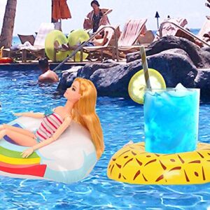 Pool Floaties for Girl Dolls, Fun Swimming Pool Party Ring Inflatable Drink Holder for11.5 inch Dolls Pool Toys