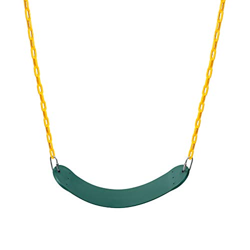 Sunnyglade Swings Seats Heavy Duty with 66" Chain,Playground Swing Set Accessories Replacement with Snap Hooks and Hanging Strap Support 440lb (Green)