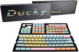 ducky cotton candy sa keycaps 108 abs doubleshot set keyboards or mx compatible standard layout - 108 sa type keycap set - (cotton candy)
