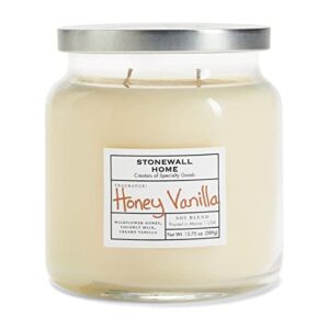 stonewall home honey vanilla, medium apothecary jar candle