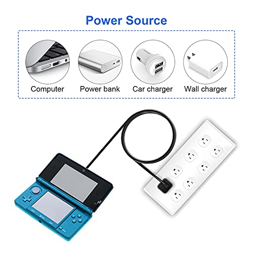 3DS 2DS DSi USB Charger Cable, Power Charger Cable Cord Compatible with Nintendo New 3DS XL/New 3DS/ 3DS XL/ 3DS/ New 2DS XL/New 2DS/ 2DS XL/ 2DS/ DSi XL/DSi, 4FT