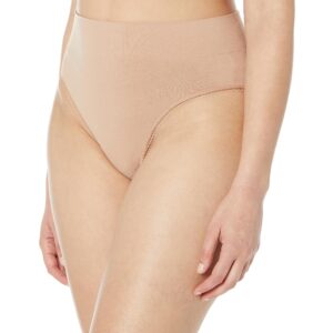 wacoal women's feeling flexible seamless hi cut panty, roebuck, large