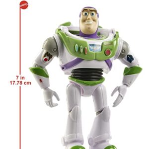 Mattel Disney Pixar Buzz Lightyear Action Figure, Posable Character in Signature Look, Collectible Toy, 7 Inch