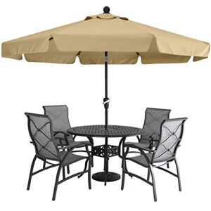 mastercanopy valance patio umbrella for outdoor table market -8 ribs (7.5ft, khaki)