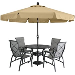 MASTERCANOPY Valance Patio Umbrella for Outdoor Table Market -8 Ribs (7.5ft, Khaki)