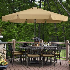 MASTERCANOPY Valance Patio Umbrella for Outdoor Table Market -8 Ribs (7.5ft, Khaki)