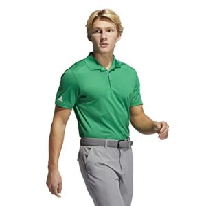 adidas golf men's performance primegreen polo shirt, green, large