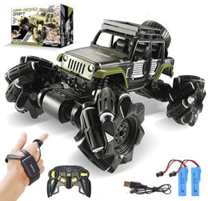 loozix 1:16 alloy gesture sensing remote control car, hand controlled 360° rotating 4wd 2.4ghz rc monster trucks stunt vehicle rechargeable batteries for kids