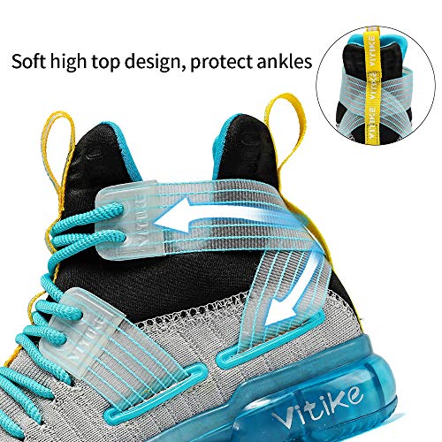 VITUOFLY Kids Basketball Shoes Boys Air Cushion Sneakers Girls Mid Top School Training Shoes Non-Slip Outdoor Sports Shoes Comfortable Boys Running Shoes Durable Little Kid/Big Kid