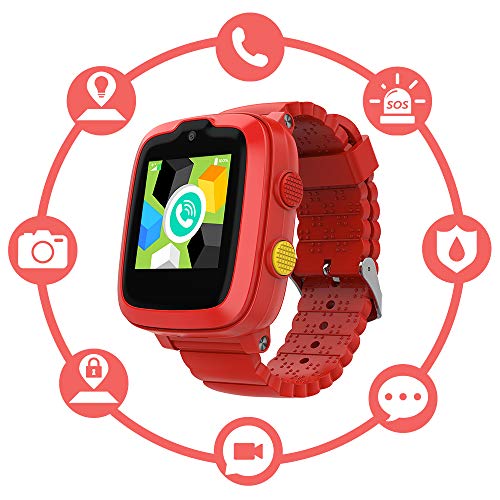 New 4G Edition - Kids Smart Watch for (Red) Boys Girls (Age 3 Years +) - Touch-Screen Smartwatch with SIM Card – Remote Monitoring/Video Call/GPS Tracker - Ready Out of The Box