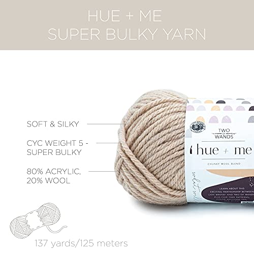 Lion Brand Hue + Me Yarn for Knitting, Crocheting, and Crafting, Bulky and Thick, Soft Acrylic and Wool Yarn, Fatigues, (3-Pack)