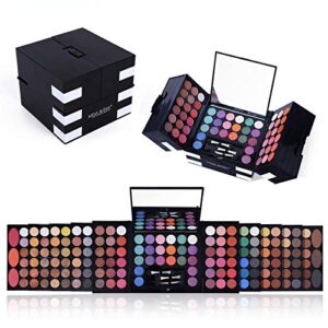 ucanbe 142 colors pigmented shimmer matte eyeshadow palette + 3 colors face blushes + 3 colors eyebrow powder makeup set with a mirror nude colorful eye shadow kits women gift