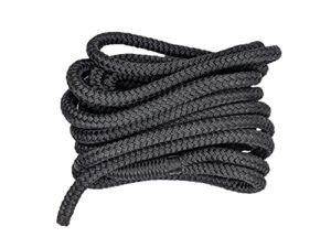south bend rope marine grade double braided nylon dock line w/ eye splice (black, 3/8-inch x 15 feet)
