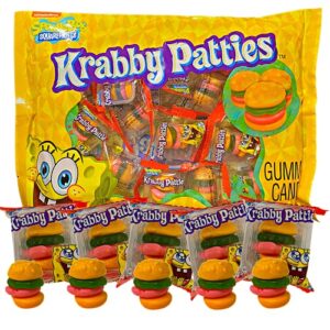 frankford spongebob squarepants krabby patties gummy candy, 5.7 oz bag