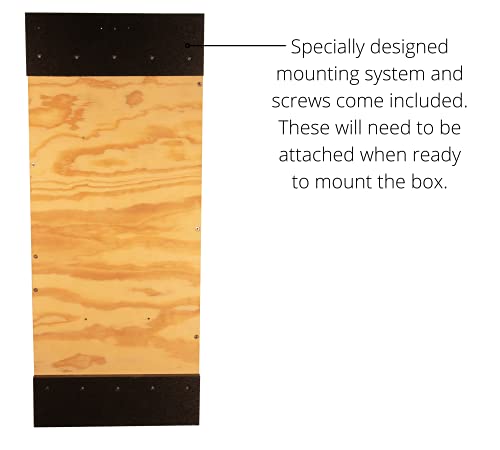 JCs Wildlife Barred Owl Nesting Box - Treated Exterior Grade Plywood - Mounting Hardware and Pine Shavings Included - Dedicated Clean Out Door for Easy Cleaning - Made in The USA