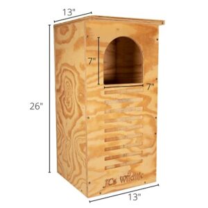 JCs Wildlife Barred Owl Nesting Box - Treated Exterior Grade Plywood - Mounting Hardware and Pine Shavings Included - Dedicated Clean Out Door for Easy Cleaning - Made in The USA