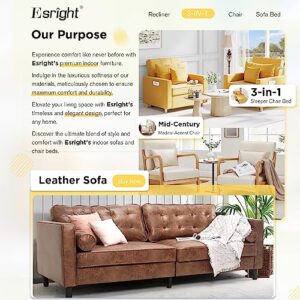 Esright 40 Inch Sleeper Chair Bed 3-in-1 Convertible Futon Chair Multi-Functional Sofa Bed Adjustable Reading Chair with Modern Linen Fabric, Yellow