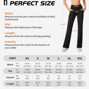 CAMBIVO Flare Yoga Pants for Women High Waist, Bootcut Workout Stretch Leggings with Pockets & Tummy Control, Non-See-Through Black