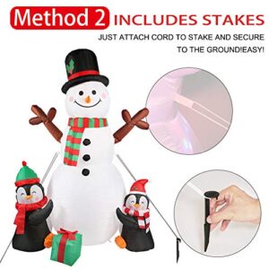 OurWarm 6ft Christmas Inflatables Christmas Decorations Outdoor, Inflatable Snowman Penguin Blow Up Yard Decorations with Rotating LED Lights for Indoor Outdoor Christmas Decorations Yard Garden Decor