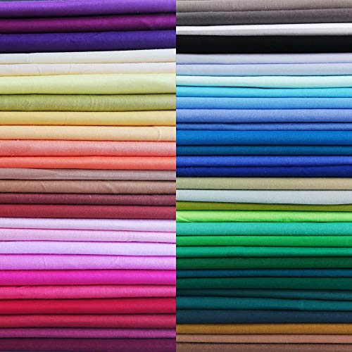 50pcs 10 x 10 inch Multicolor Cotton Fabric Bundle Squares for Quilting Sewing, Precut Fabric Squares for Craft Patchwork