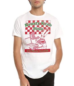 spongebob squarepants krusty krab pizza t-shirt-small white