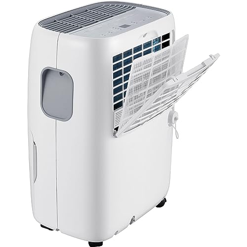 Whirlpool 40 Pint Portable Dehumidifier with 24-Hour Timer, Auto Shut-Off, Easy-Clean Filter, Auto-Restart, and Wheels, For Bathrooms, Basements, and Bedrooms