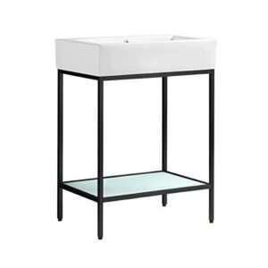 Swiss Madison Well Made Forever Pierre 24 Single, Freestanding, Matte Black Metal Frame Bathroom Vanity