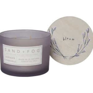 Sand + Fog Lavender Chamomile Candle in a Glass Jar with Wood Lid - 12 oz.
