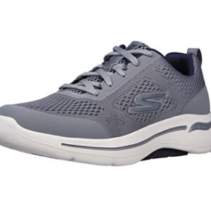 Skechers mens Go Walk Arch Fit - Idyllic Sneaker, Grey/Navy, 11 X-Wide US