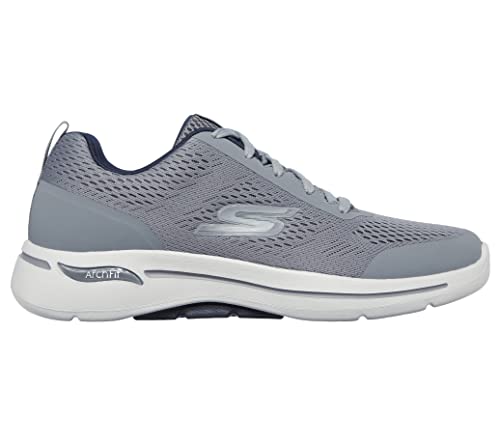 Skechers mens Go Walk Arch Fit - Idyllic Sneaker, Grey/Navy, 11 X-Wide US