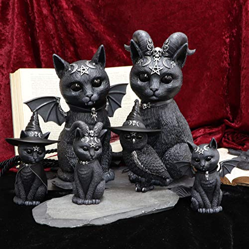 Nemesis Now Purrah Witches Hat Occult Cat Figurine, 13.5cm, Black