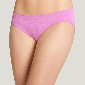 Jockey Women's Underwear Smooth & Shine Seamfree Bikini, Lavender, 7