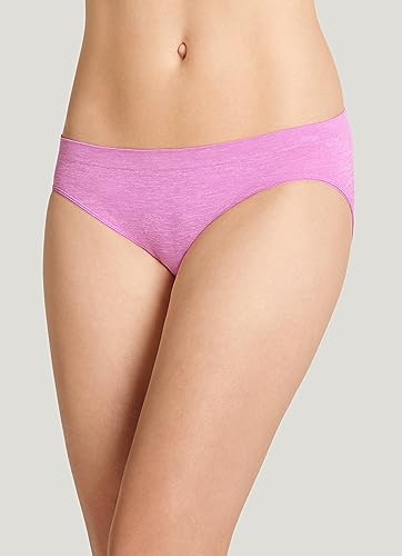 Jockey Women's Underwear Smooth & Shine Seamfree Bikini, Lavender, 7