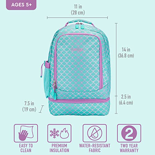 Bentgo Kids 2-in-1 Backpack & Insulated Lunch Bag (Mermaid Scales)