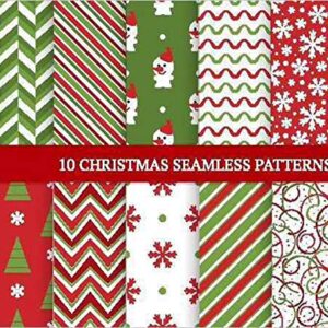 MoonyLI Christmas Cotton Craft Fabric Bundle Patchwork Bundle Santa Claus Fabric Scraps for Christmas DIY Sewing Quilting 5050cm Different Pattern Cloths Christmas Fabric